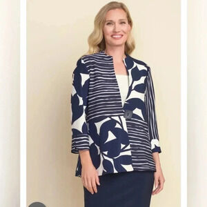 Joseph Ribkoff | Midnight Blue| White  Jacket